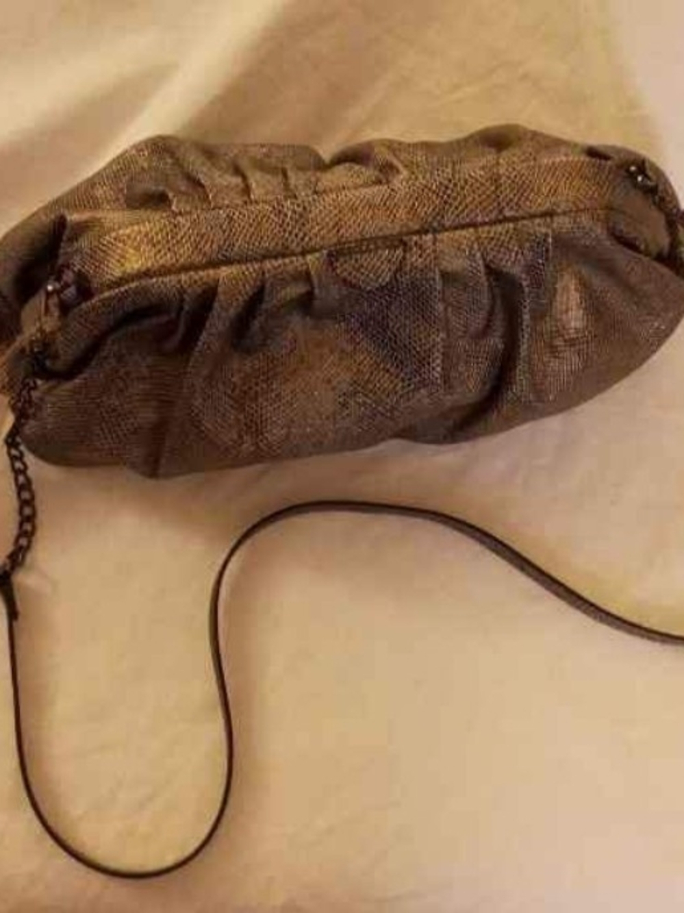 NWT Faux Snakeskin Clutch with Convertible Crossbody Strap